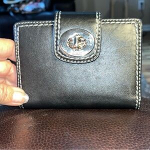 EUC Authentic Vintage Coach Hampton Turnlock Bifold Leather Wallet